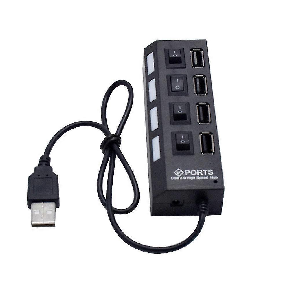 USB Divider USB HUB 4 Ports For Users Who Need Multiple USB Connections Black 1Pack