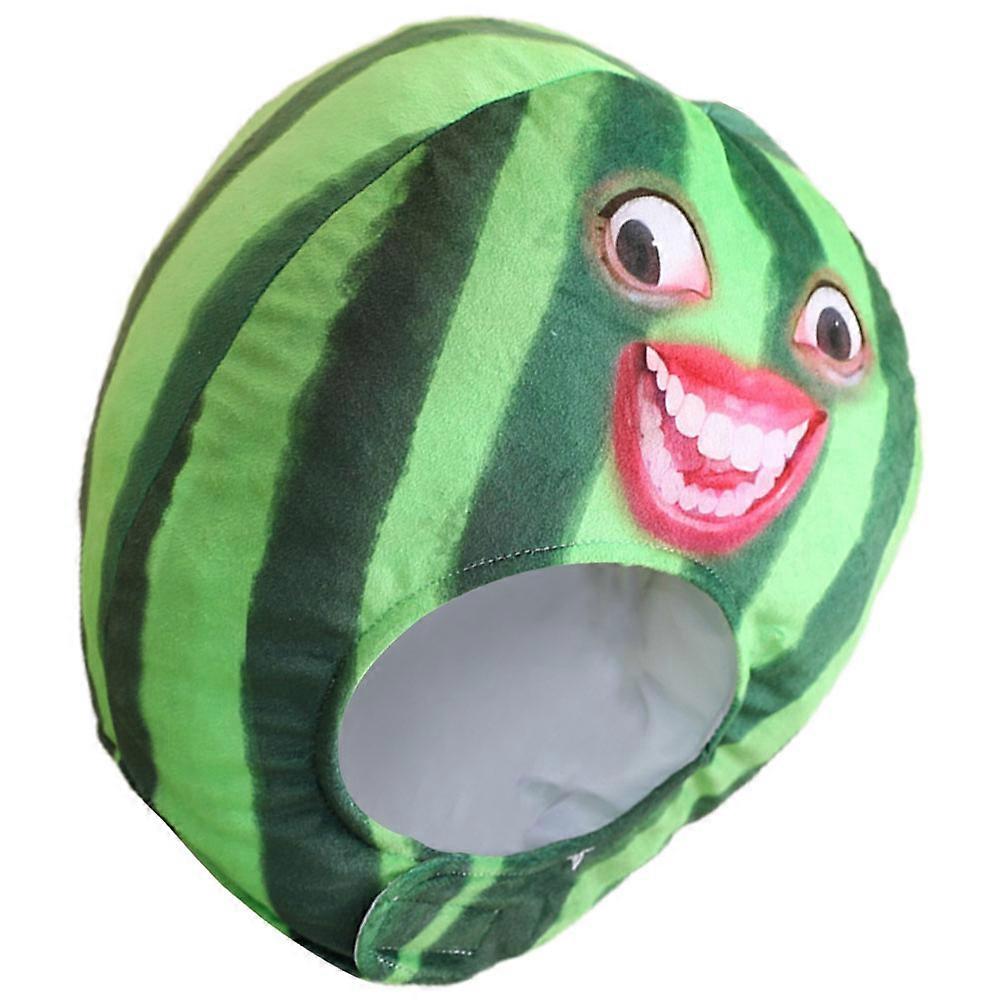 Funny Plush Watermelon Hat for Adults – Novelty Fruit Headgear for Parties, Festivals, and Carnivals – Lightweight Cosplay Accessory with Bright