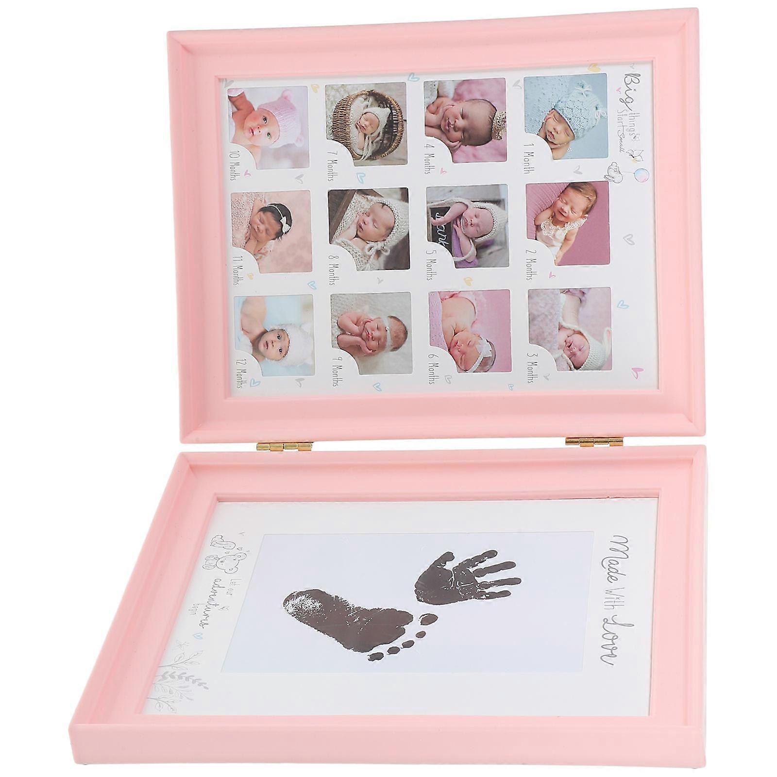 Milestone Picture Frame Baby Growth Record Display For Families PVC Material Handprint Display 1Pcs