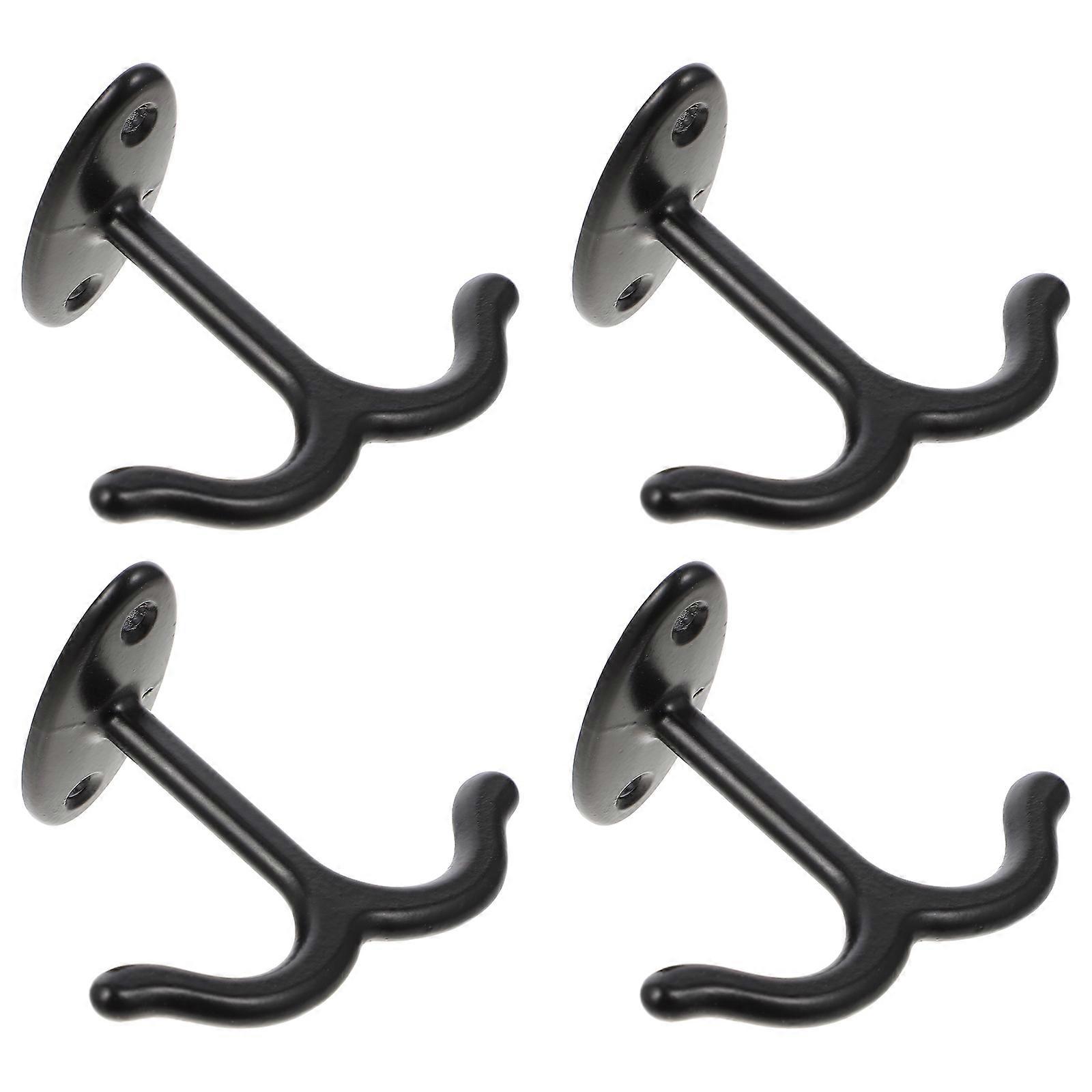 Storage 4 Pcs Metal Hook Hangers Zinc Alloy Double Hooks Designed For Ceiling Bathroom Wardrobe Utility Elegant Look