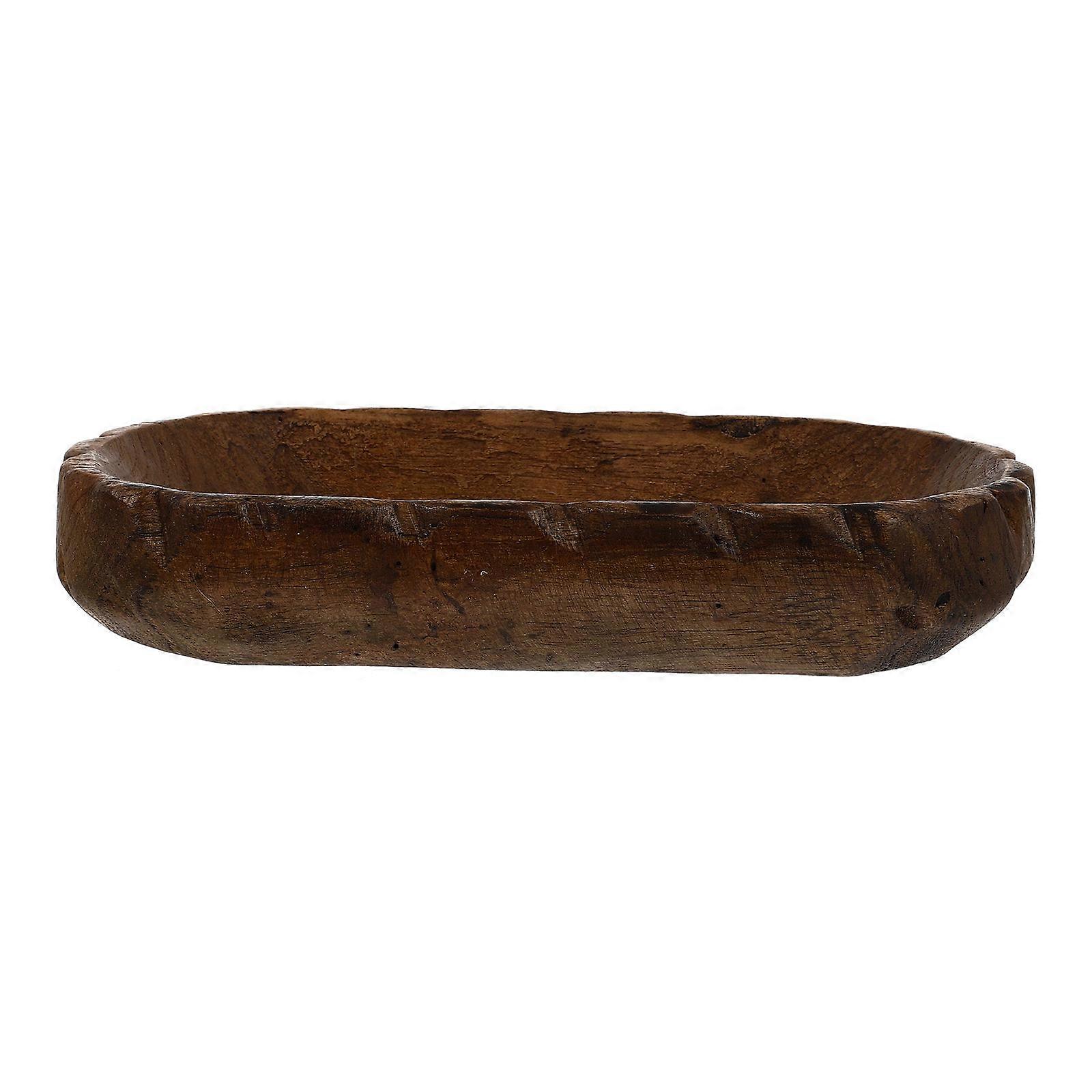 Brown Fruit Dish for Storage WearResistant Wooden Plate Ideal for Home Use 1Pc