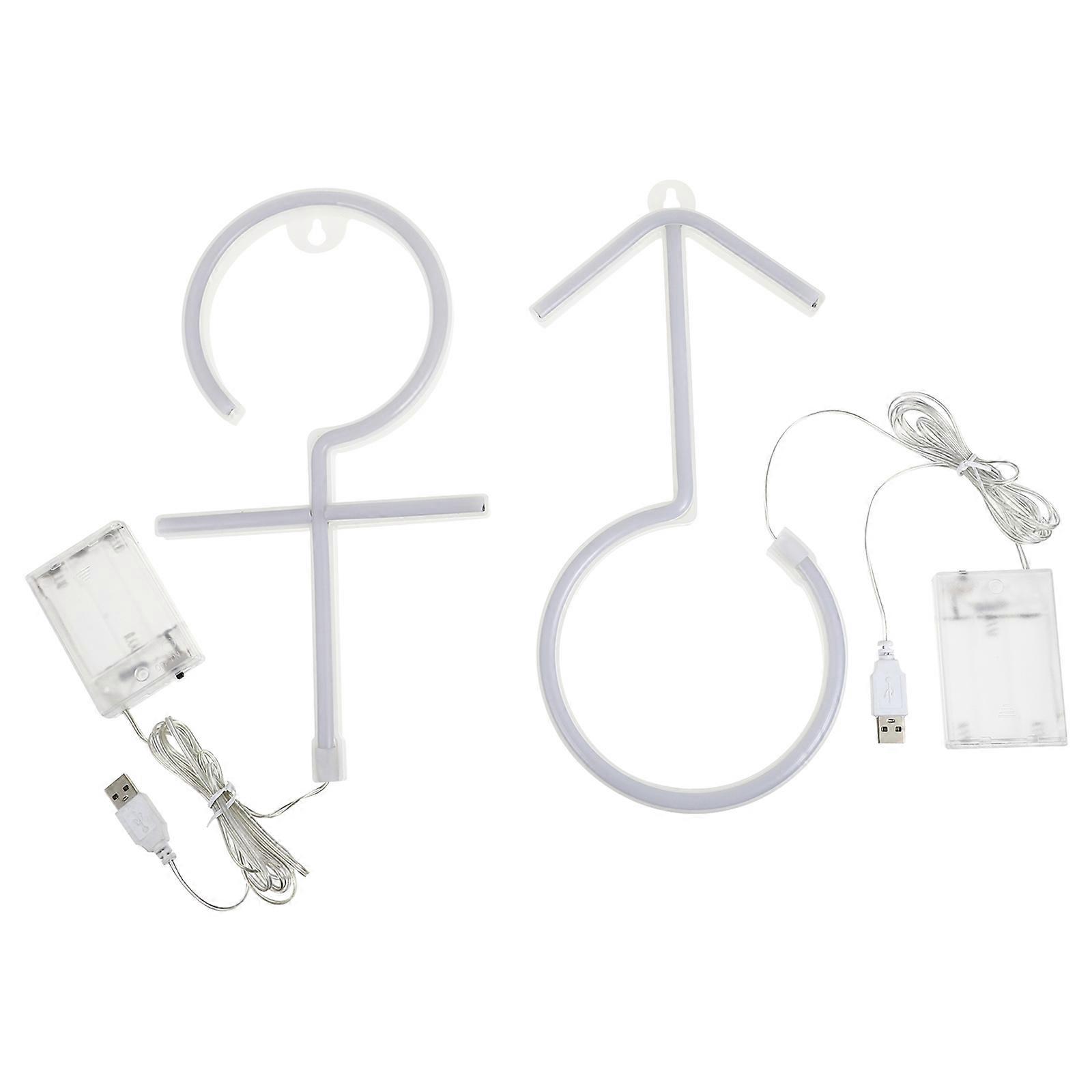 Wall Mounted Neon LED Gender Sign USB Powered, Bright & Safe for Room, Bar, Club Decor and Parties Events
