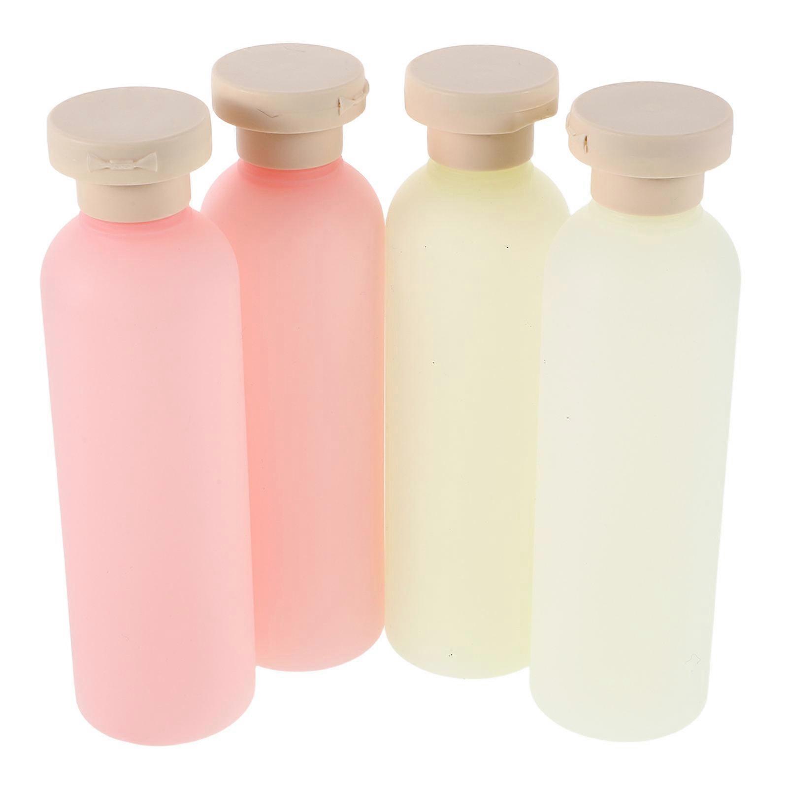 Travel Use 4Pcs Refillable Squeeze Bottles For Creams And Lotion In Assorted Color Featuring Leakproof Flip Cap Design