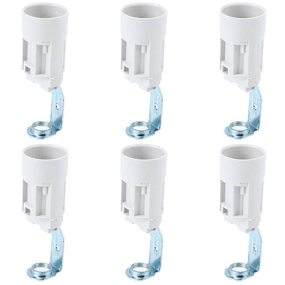 6pcs Candelabra Lamp Sockets with Bracket Screw Base Heat Resistant Replacement for Candle Lamps and DIY Lighting Fixtures