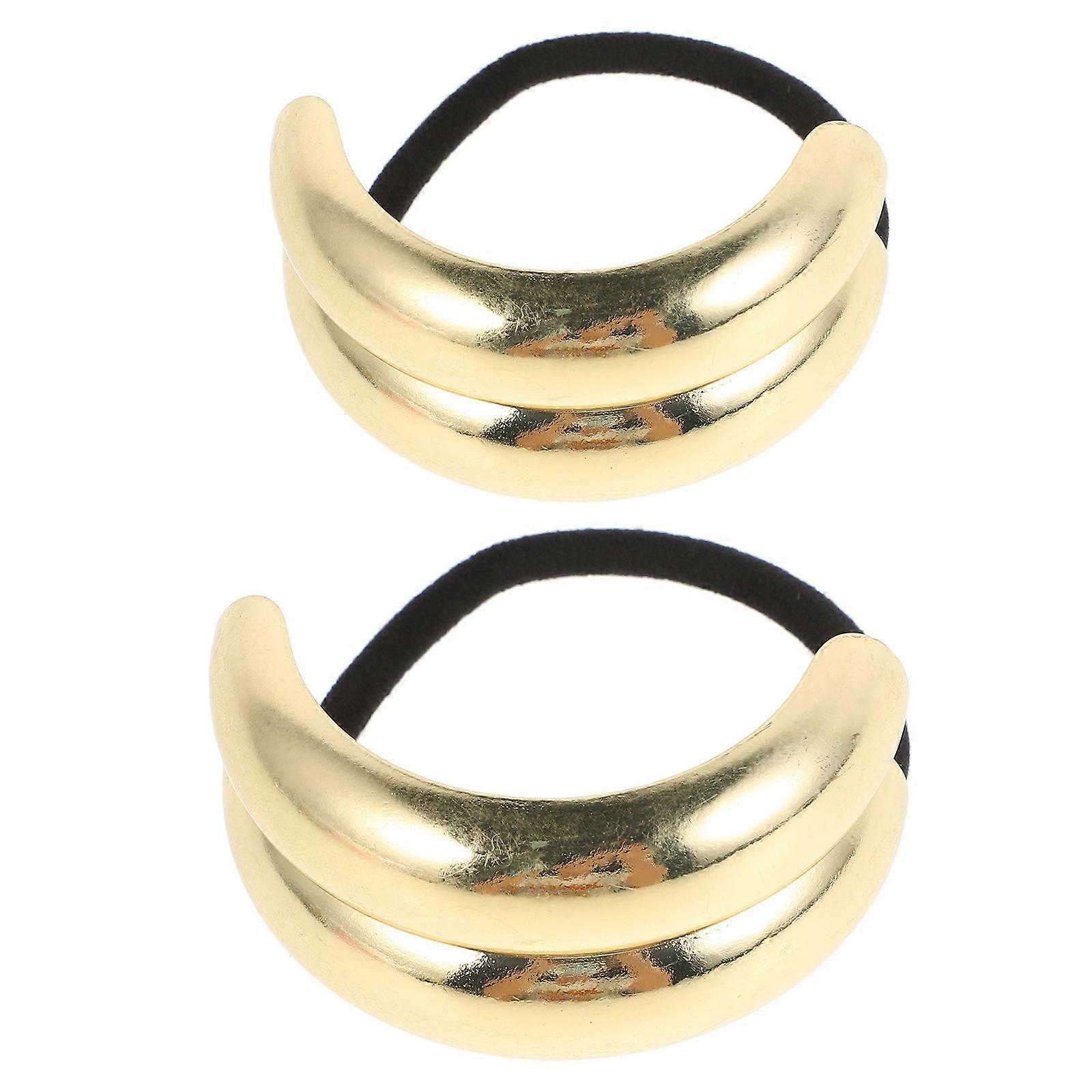 Geometric Elastic Hair Ties For Women Fashionable Design Ponytail Holder 5X5X2CM Functional 2Pack
