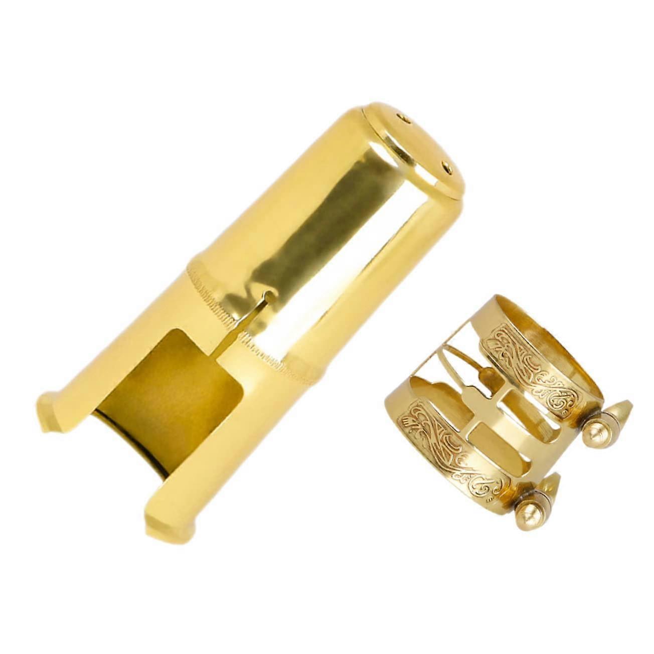 Saxophone Ligature Mouthpiece Clamp Set for Tenor Saxophone with Double Screws Durable Precise Sound Release