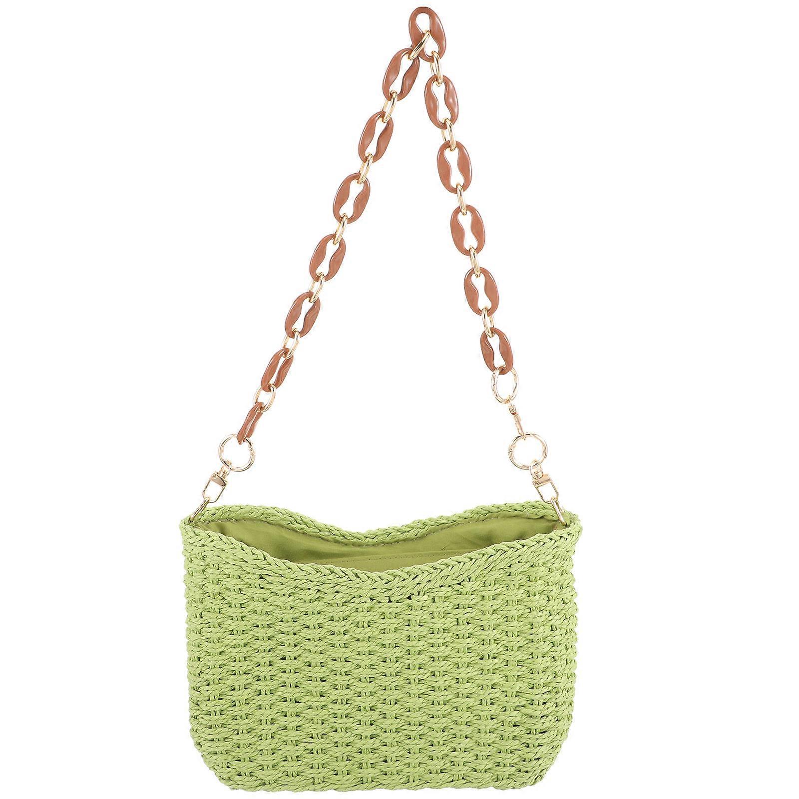 Lightweight Woven Straw Crossbody Bag for Women – Stylish Shoulder Handbag for Summer Beach Vacations and Outdoor Activities