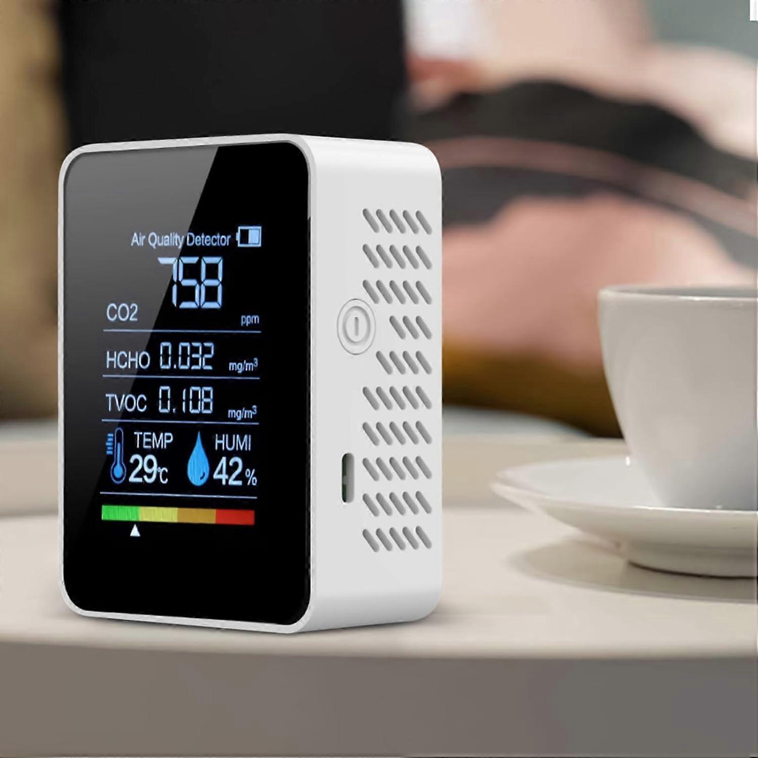 Portable Air Quality Meter RealTime Airborne Contaminant Measurement Home Pollution Monitor With LCD Display