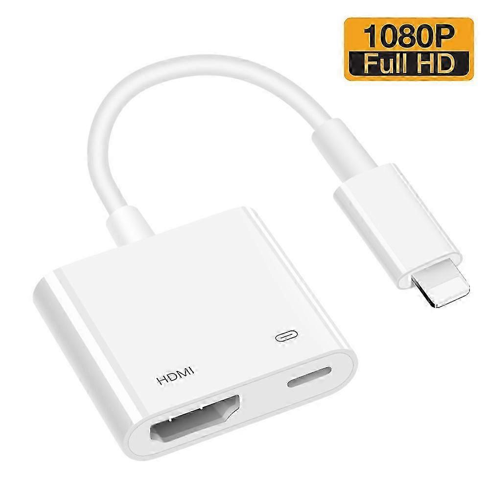 Hdmi Adapter For , 1080p Digital Av Adapter For I-phone To Tv, Plug And Play Connection Compatible With I-phone 14/13/12/11 /x /xr /xs
