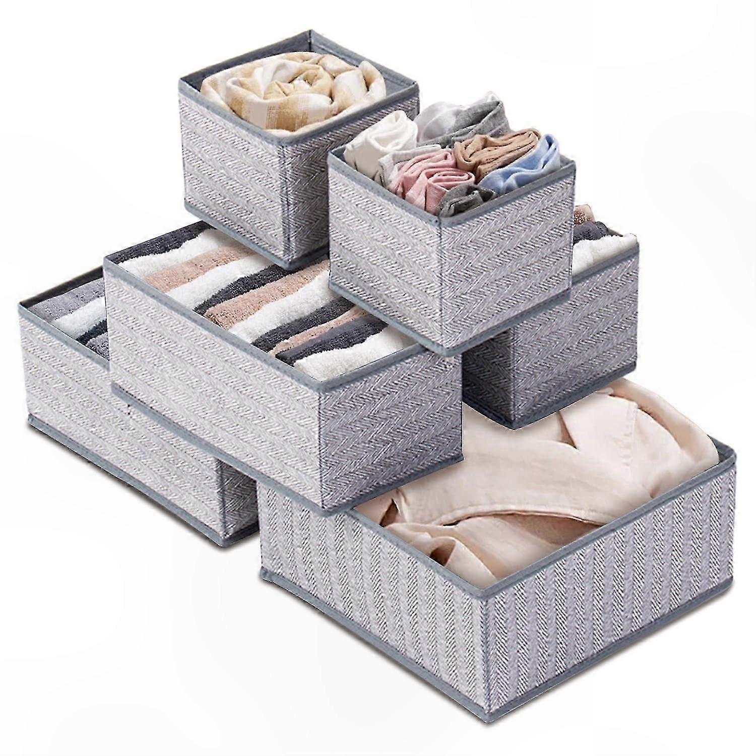 6-Pack Foldable Drawer Dividers for Wardrobe Storage and Space Optimization