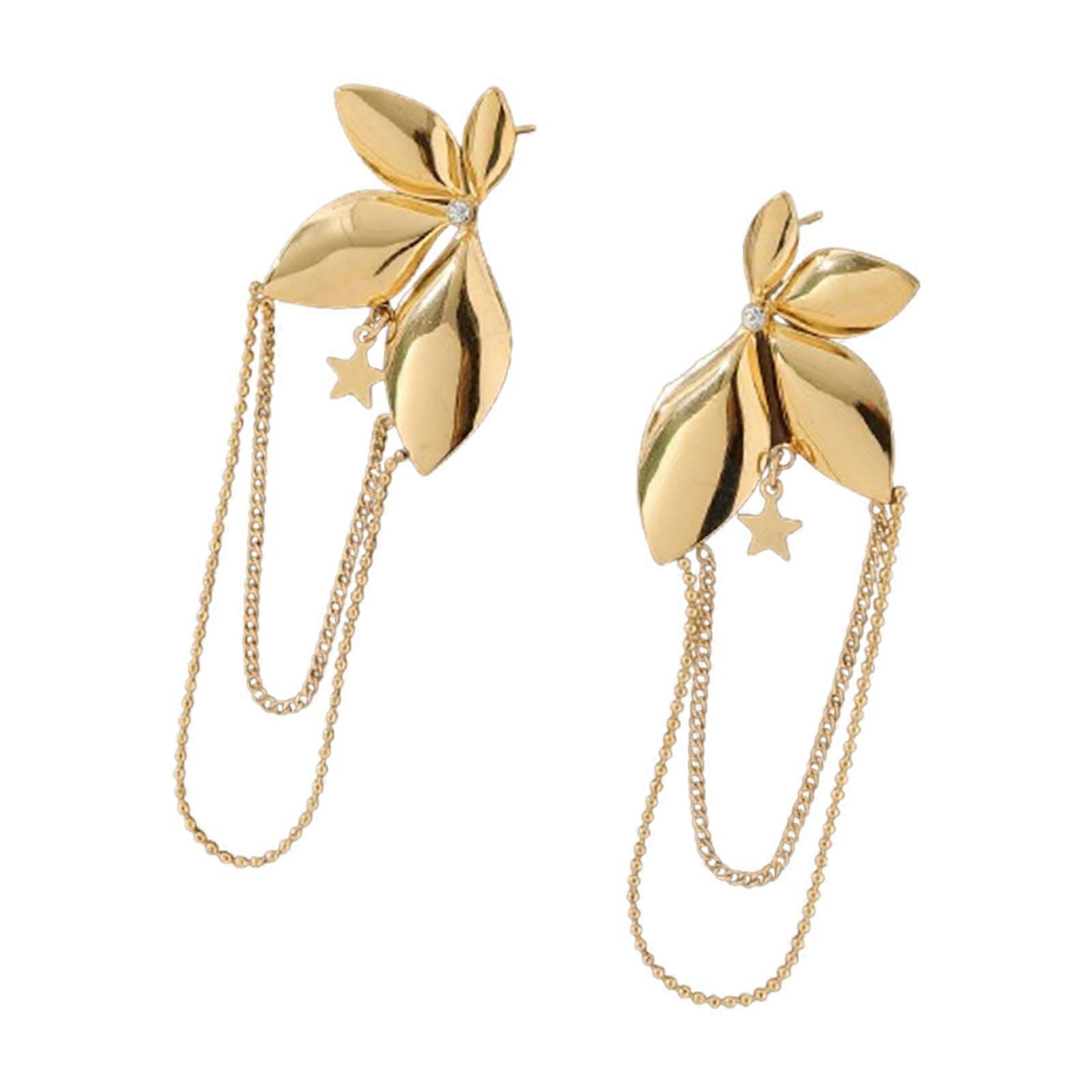 Geometric Drop Earrings Stainless Steel Model H Modern Design Teardrop Shape