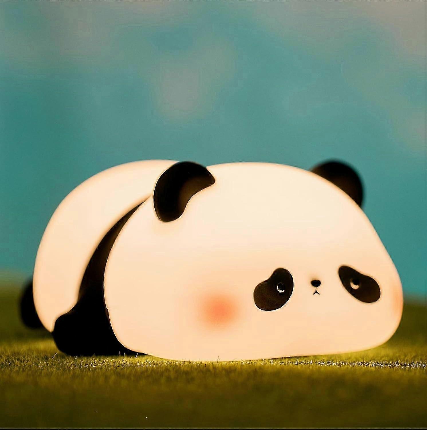 Veilleuse panda mignon, lampe de nuit LED Squishy Novelty Animal, veilleuse de chambre d’enfant à 3 niveaux dimmable