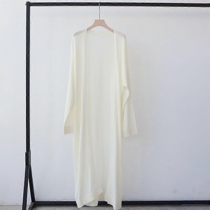 Ten Three Rows Idle Style Days Cool Linen Buckle-Free Knitted Shawl Spring And Summer Lightweight Long Cardigan Sun Protection Top Women's Summer