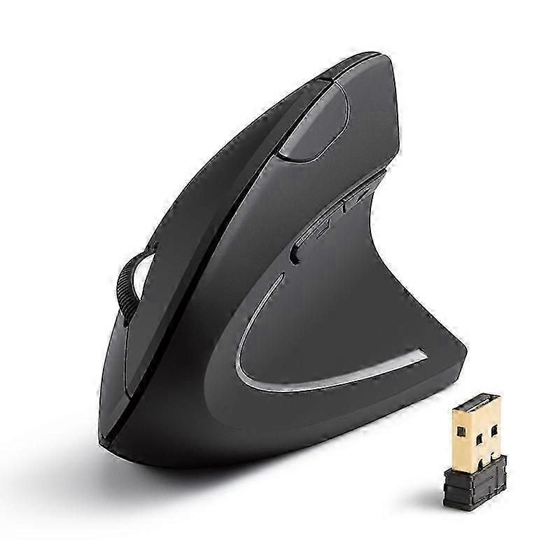 Ergonomic Vertical Wireless Mouse, Rechargeable Optical Mouse, 2.4g Bluetooth/usb 6-button Mouse Black