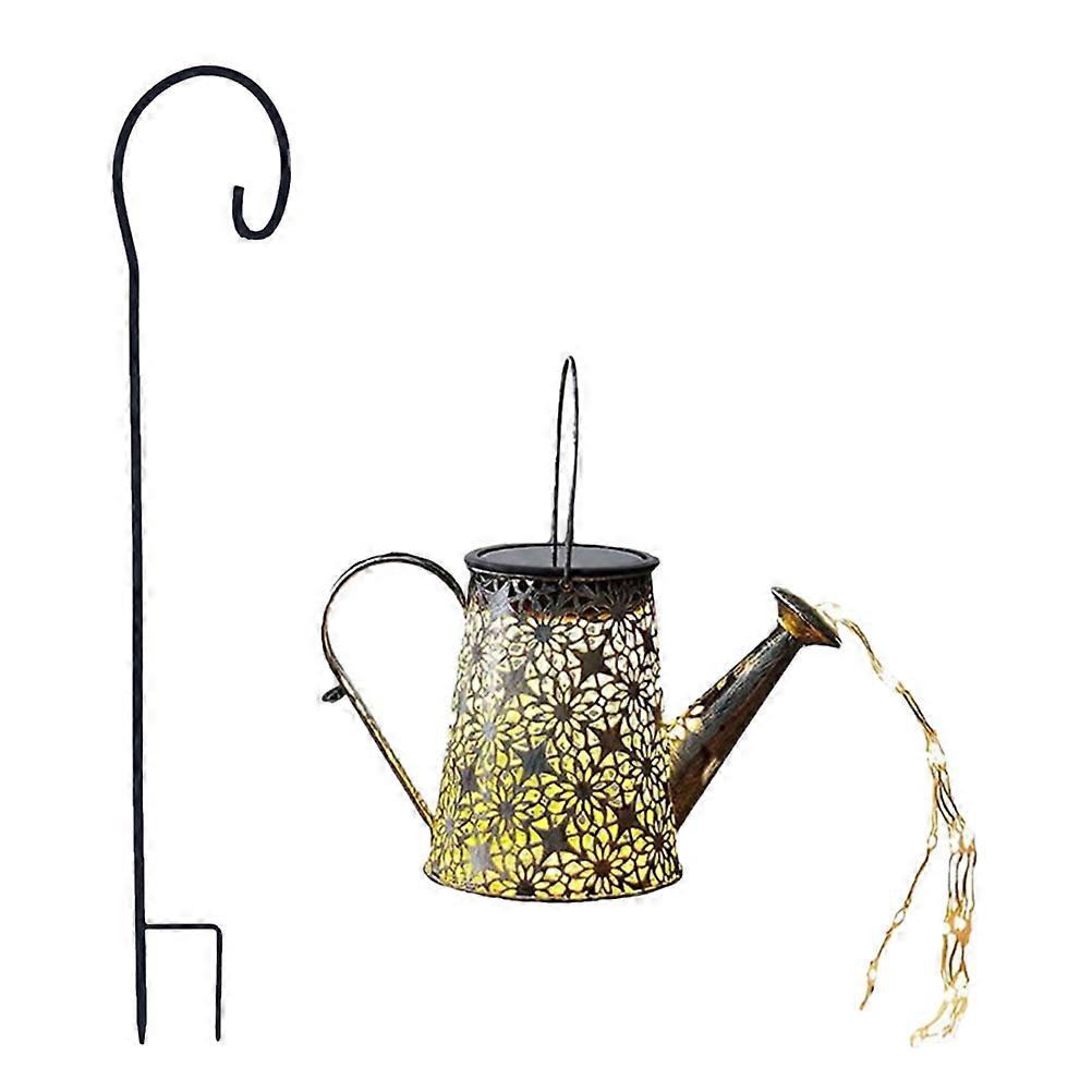 Vintage Metal Solar Lantern Hanging Decorative Light for Garden, Patio, Outdoor – Solar Powered Watering Can Design for Flower Beds & Walkways