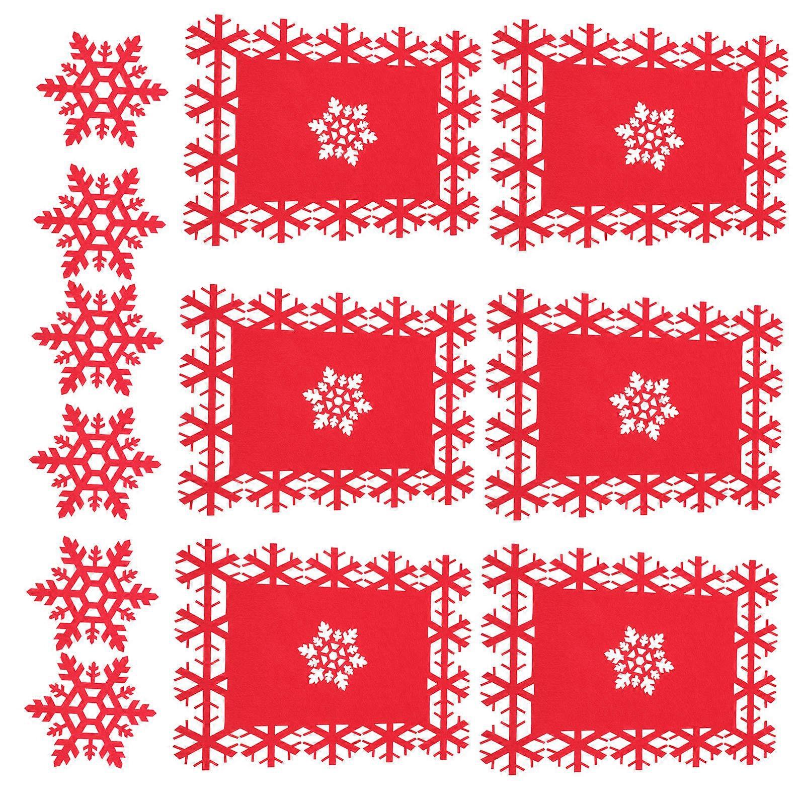 Festive Table Mats for Dining Table Decoration Crafted with Felt Material Offering Drying Function 12Pcs