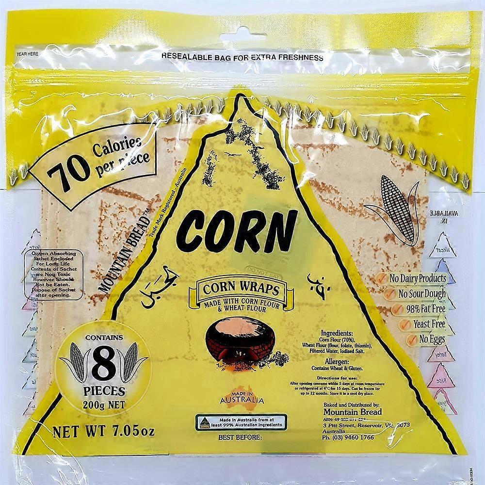 Mountain Bread Corn Wraps (70% Corn) 200g - 3 Pack