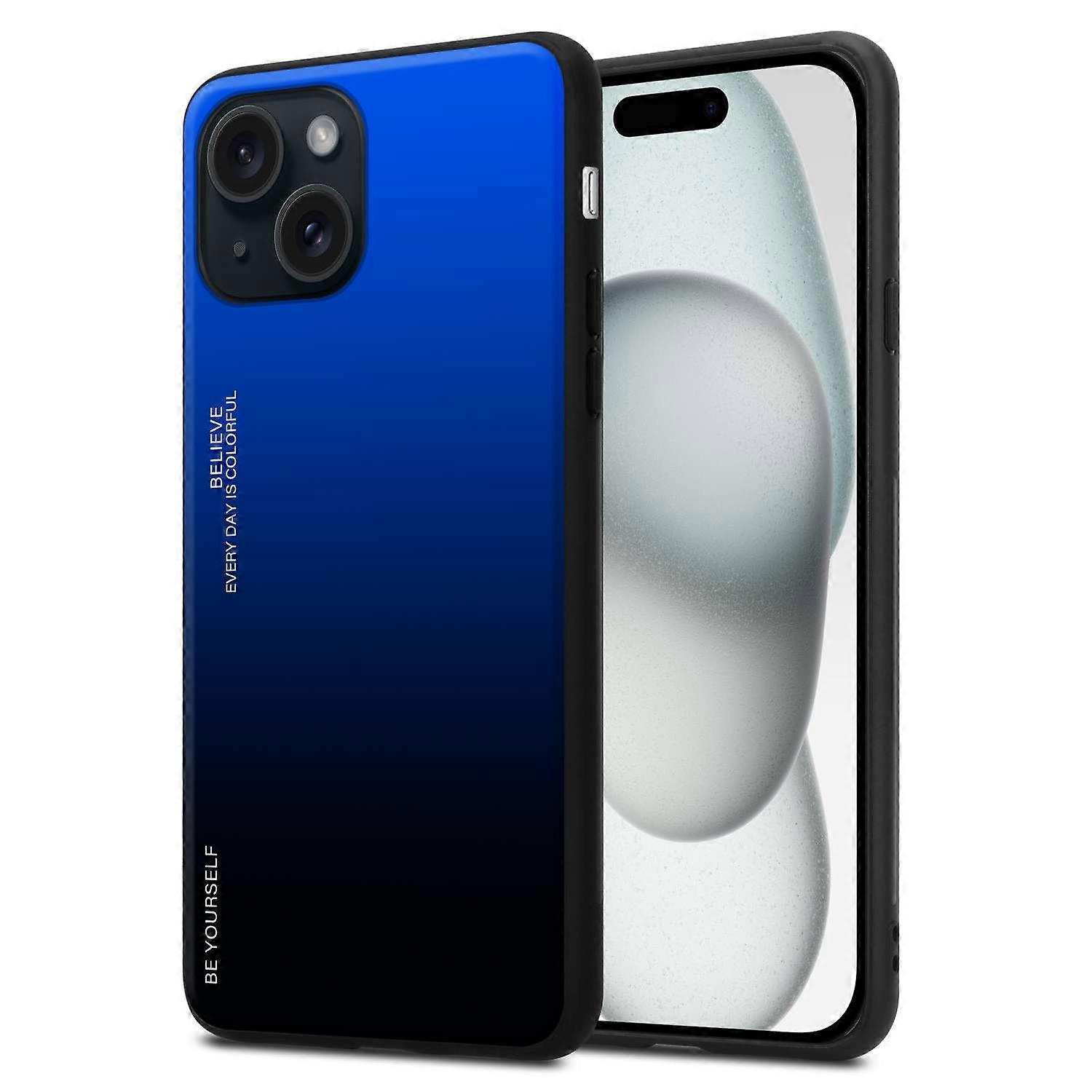 Case iPhone 15 TPU Protective Case - Back Cover with Protective Glass - Two-tone
