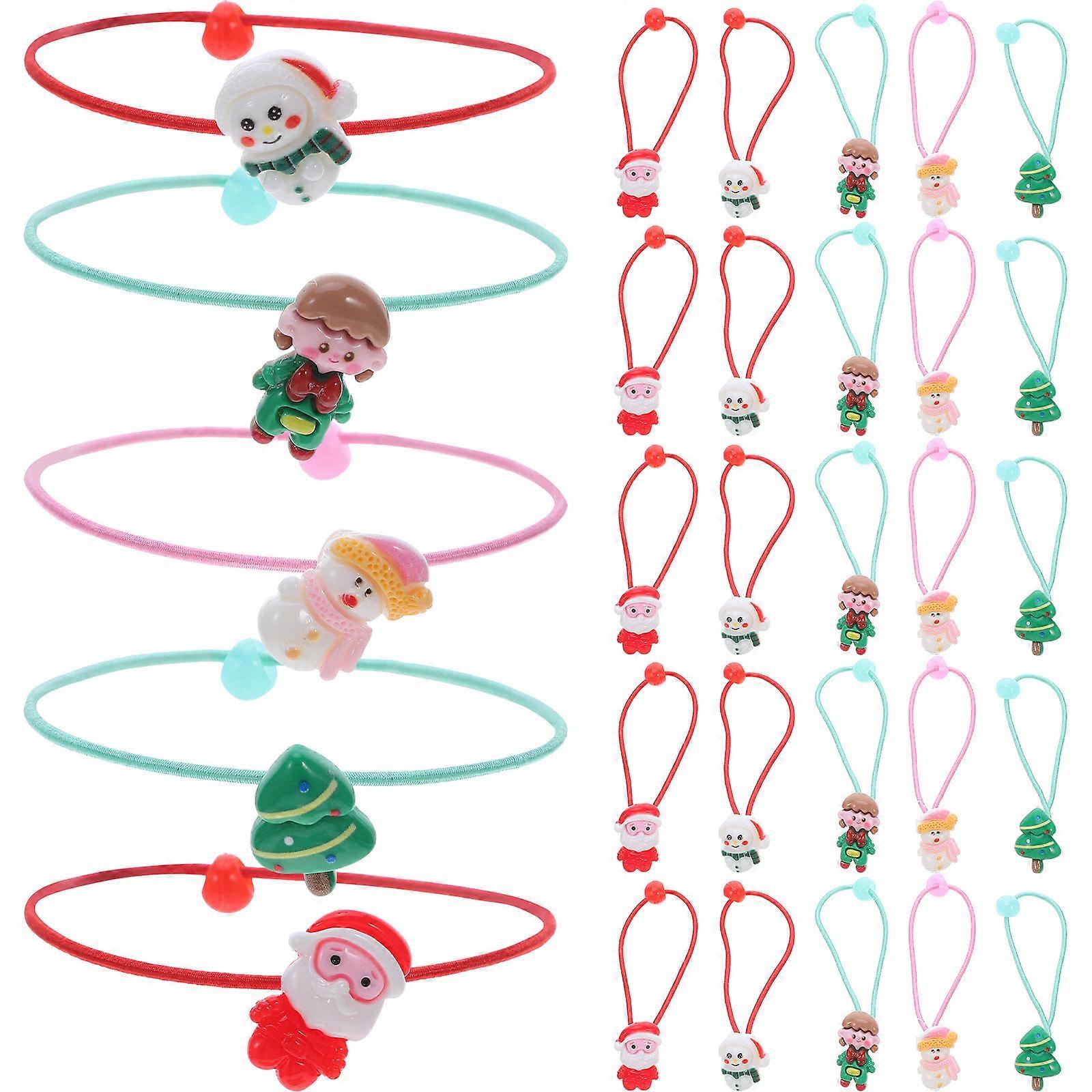 Here's a refined product description for your **Christmas Themed Ponytail Holders**:
🎄 **Festive Christmas Themed Ponytail Holders 30pcs