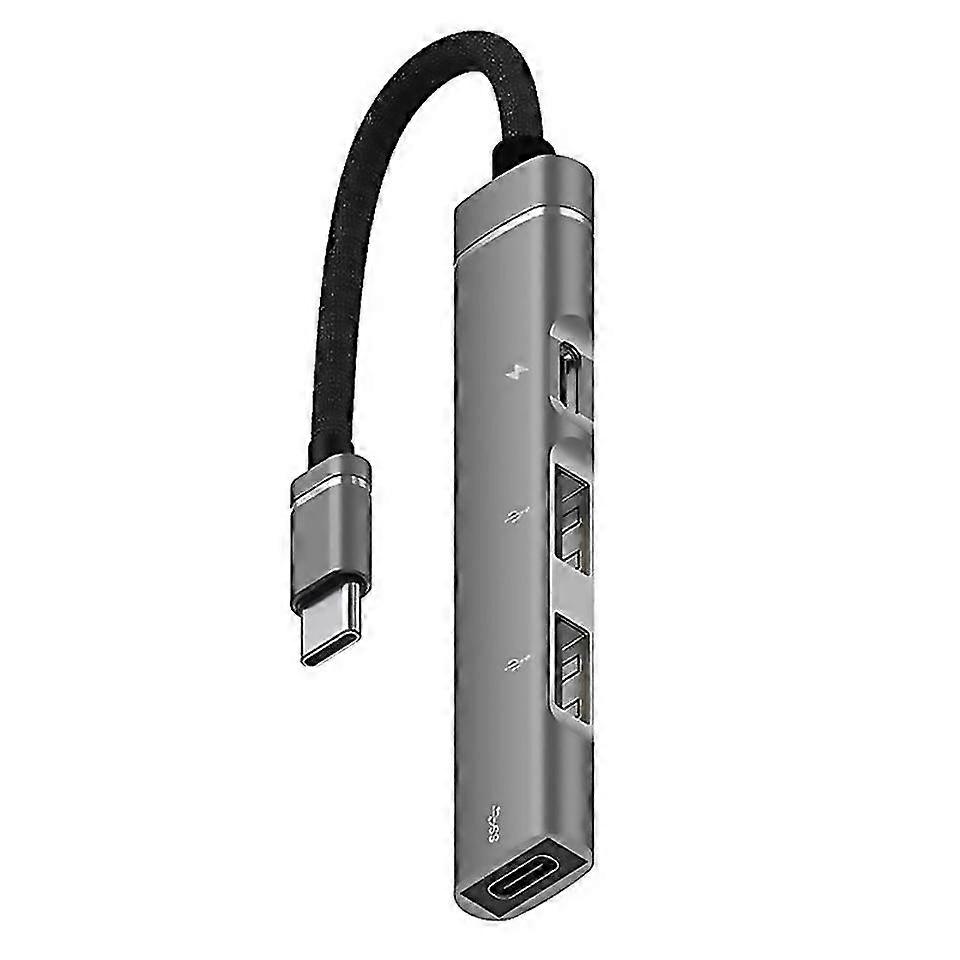 For Portable Pd Charging Hub Typec Usb C Expansion Dockgrey