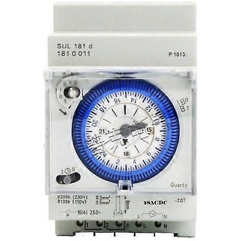 – Analog timer with synchronous motor and daily program, timer, 48VAC/DC