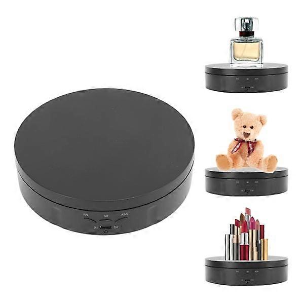 2 in 1 Rotating Display Stand Mute Rotating Jewelry Display Turntable for Watch Cosmetics Photography Black Button