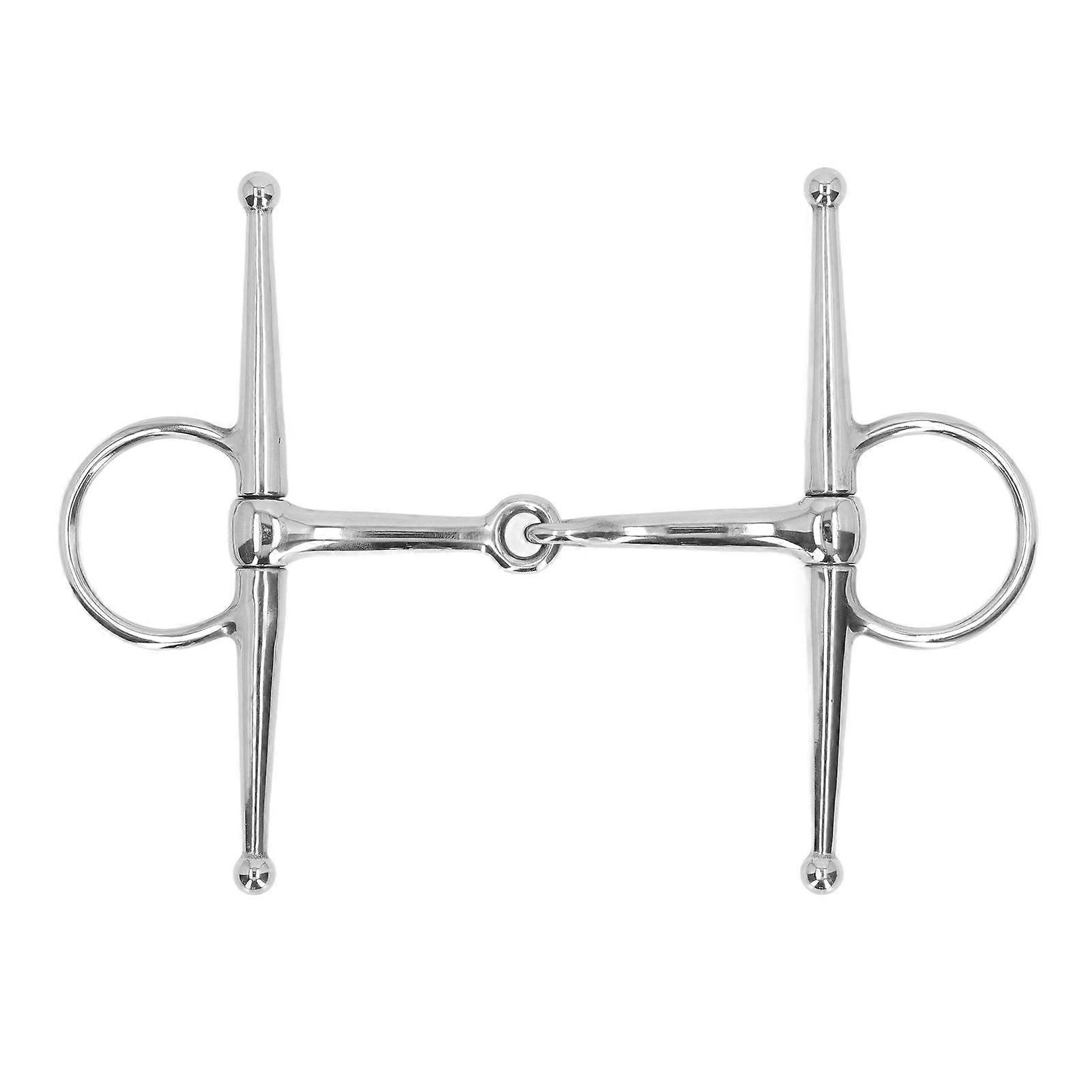 Full Cheek Horse Snaffle Bit Stainless Steel Ring Farm Jointed Bit for 125mm Horse Mouth