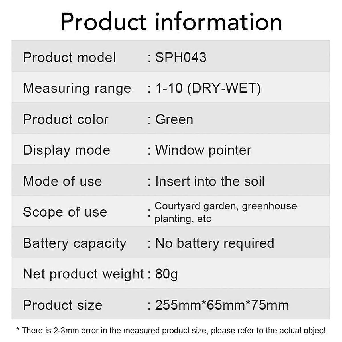 Soil Moisture Detector 1-10 Moisture Value Potting Moisture Meter Garden Pot Soil Moisture Detection