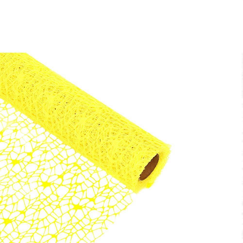 Light Yellow Gauze Jacquard Net for Flower Wrapping and Kids DIY Craft Suitable for Party Decorations 50x1000 Inches