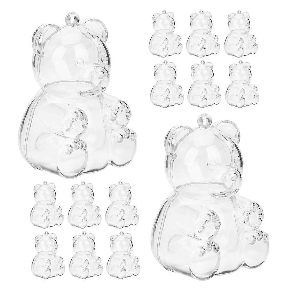 15Pcs Bear Shaped Transparent Candy Container for Party Favors and Sweet Treats Storage Solution