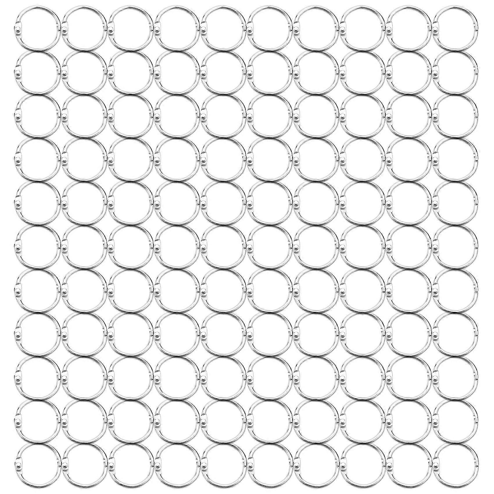 100Pcs 25Mm Loose Leaf Rings Key Rings Book Rings Rings for Scrapbook/Album/Craft