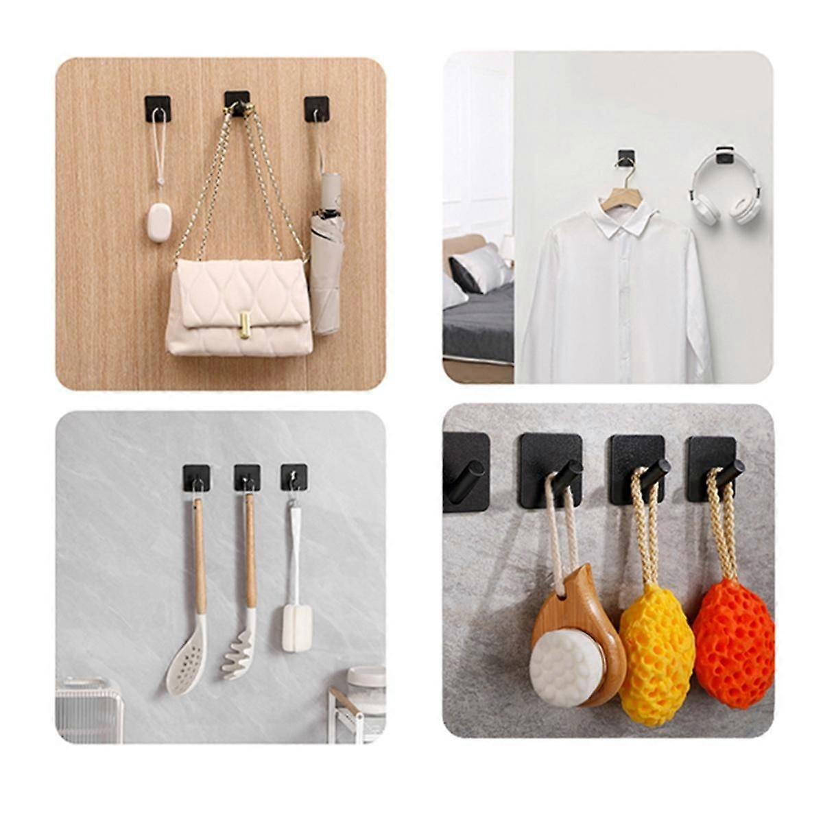 Heavy Duty Adhesive Hooks,Self-Adhesive Hooks,Square - Straight Hook for Home Schools and Offices(4