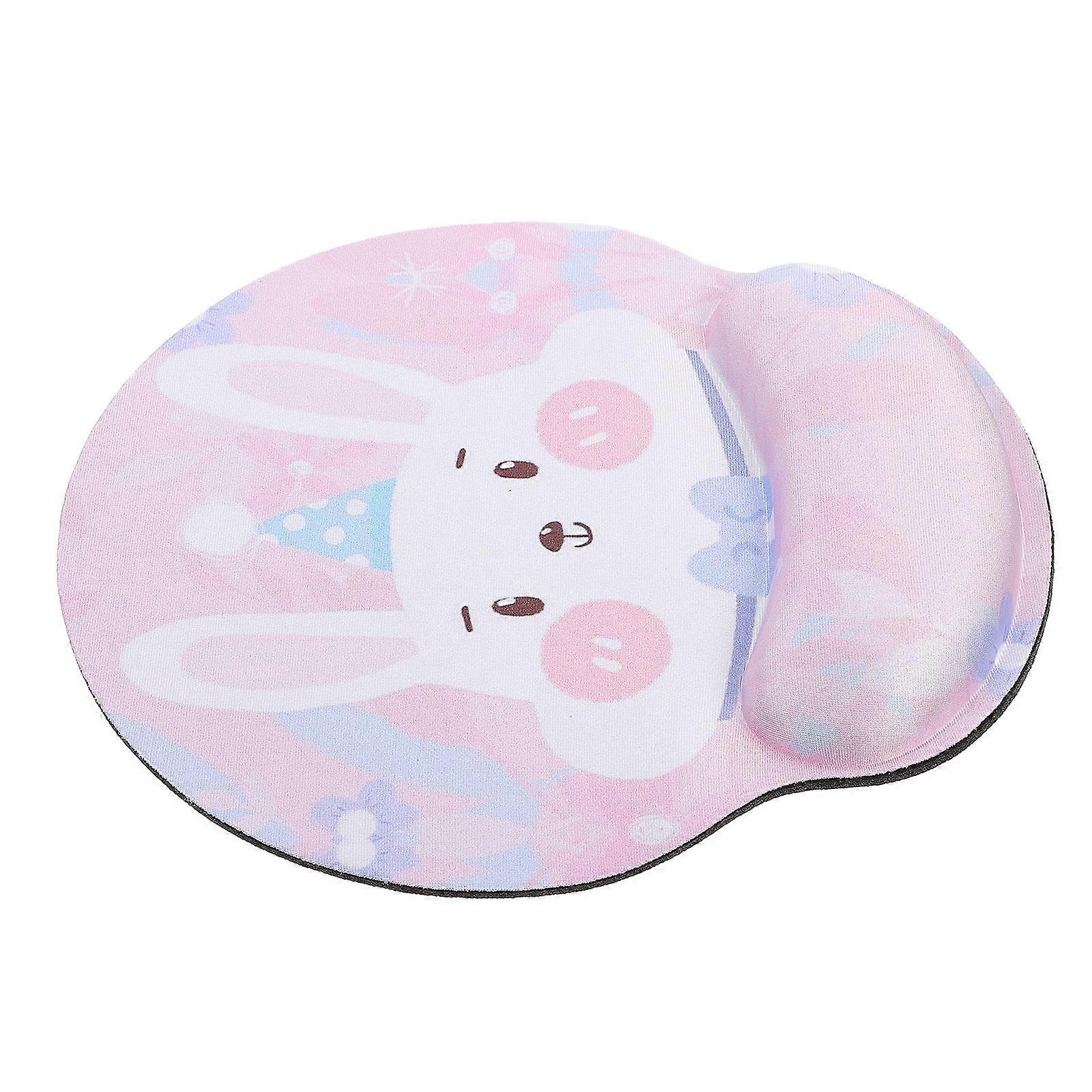 Mouse Pad Wrist Rest Gaming Mouse Mat for Computer Pink Rubber Cloth Silicone with Nonslip Base 1Pack