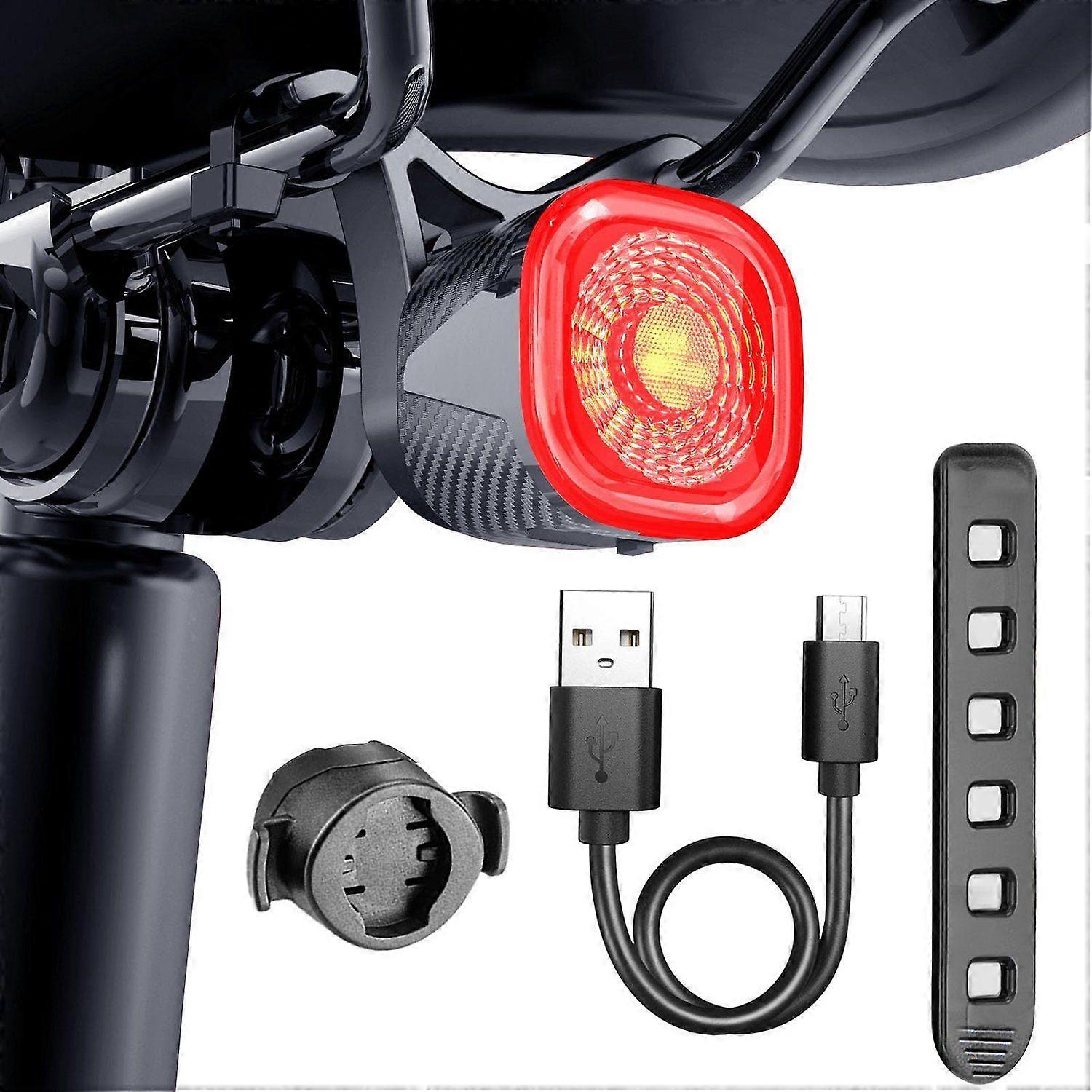 Smart Bike Tail Light Auto On/Off Rear Bicycle Lights 4Modes Ultra Bright Back Brake Light, USB Rechargeable Brake Sensing Safety Red Led Taillight Wa