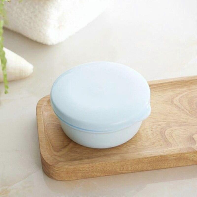 Blue Plastic Soap Dish with Diaper Dryer for Traveling - Set of 2 Soap Dish (Round)
