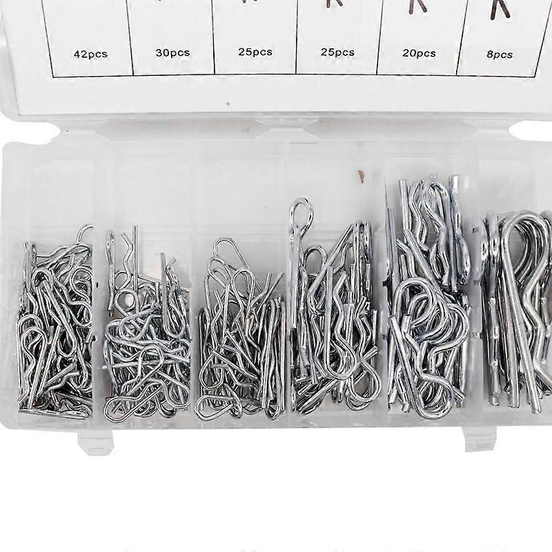 Cotter Pin Type R Cotter Pin Assortment Different Sizes with Plastic Box 150pcs
