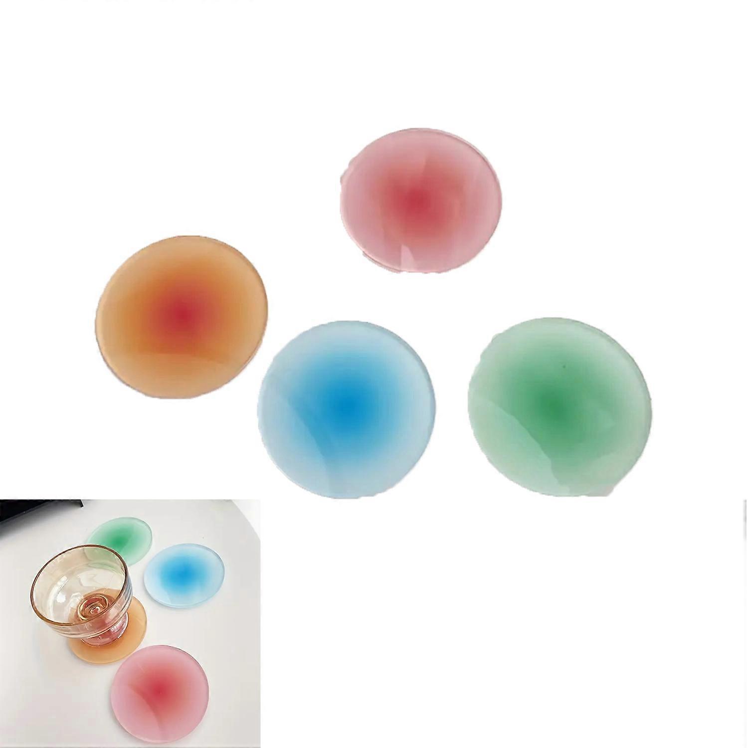 Drink Coasters  Set 4 Pcs, Round Non-Slip Table Coaster Coasters