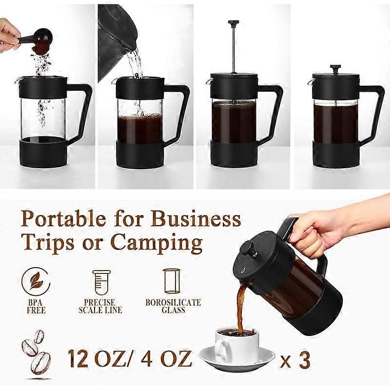 French Press Coffee & Tea Maker , Thickened Borosilicate Glass Coffee Press Rust Free