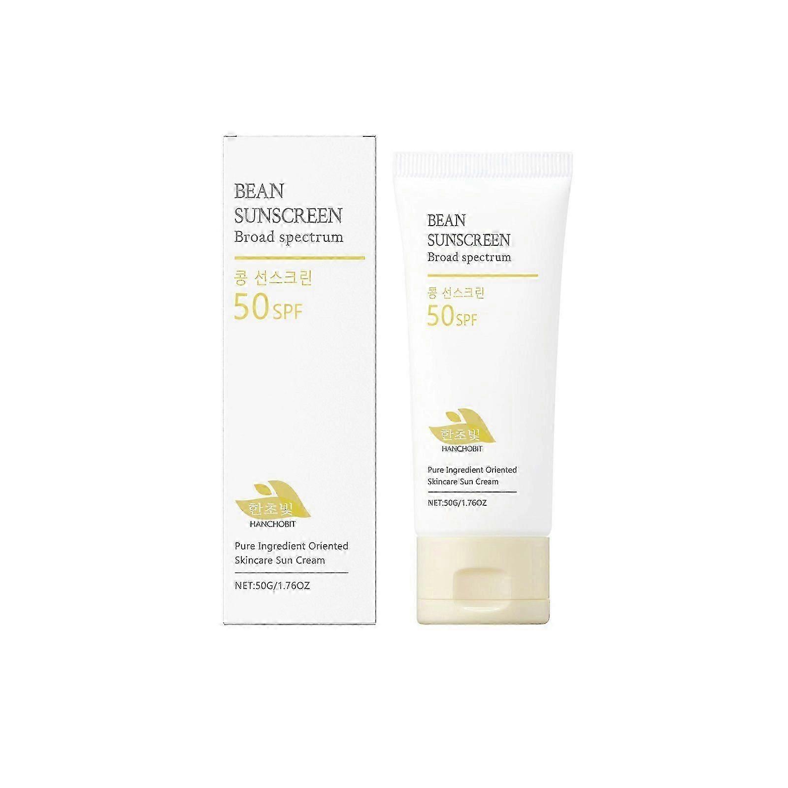 Bean Sunscreen SPF 50 Airy Texture Type For Face, Facial Moisturizer for All Skin Type and UV Defense, Nourishing Skin, 50g