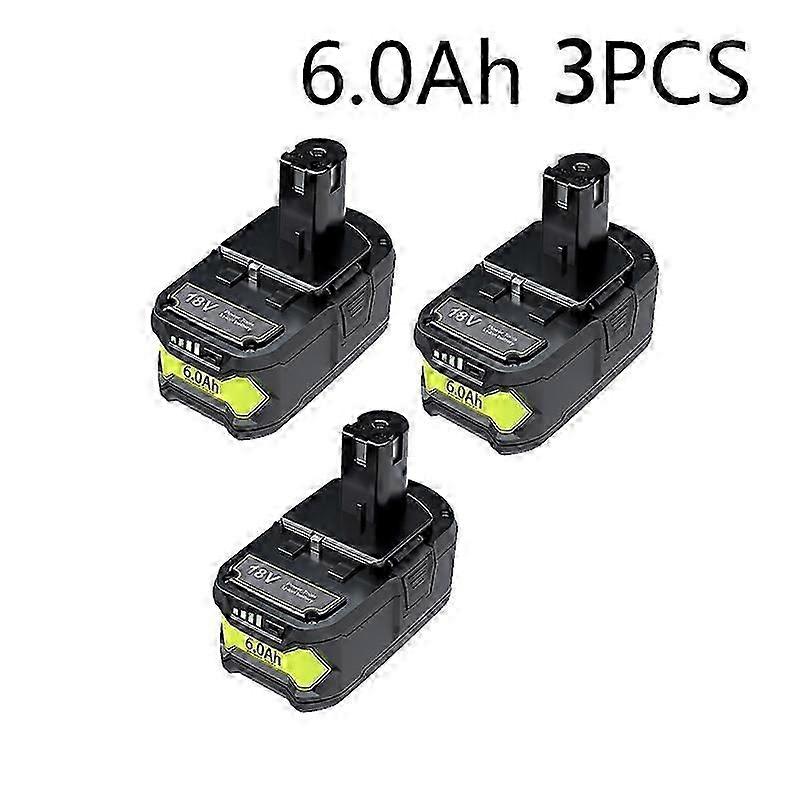 6Ah fr RYOBI P108 18V One+ Plus batteri 18 volt litiumjon elverktyg P104 P107 RB18L50 RB18L20 P108
