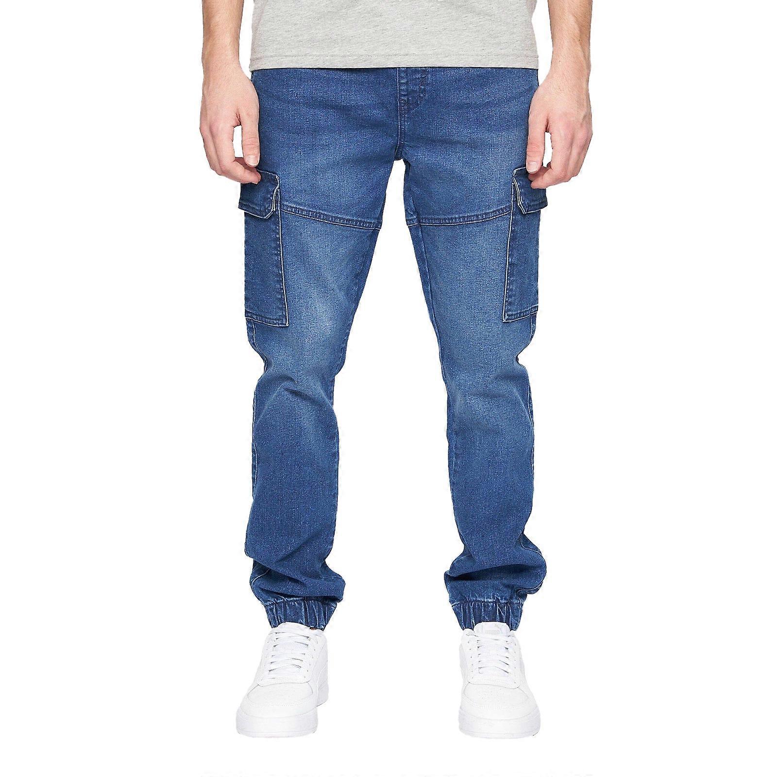 Crosshatch Malimore Cargo Jeans Navy