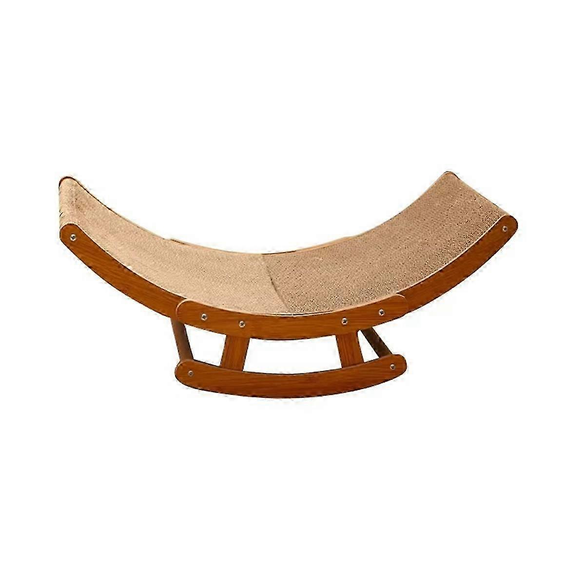 Wooden Cat Lounge Bed with Detachable Cat Scratch Board Corrugated Paper Worn Cat Scraper Claw Grinding Toy S-L