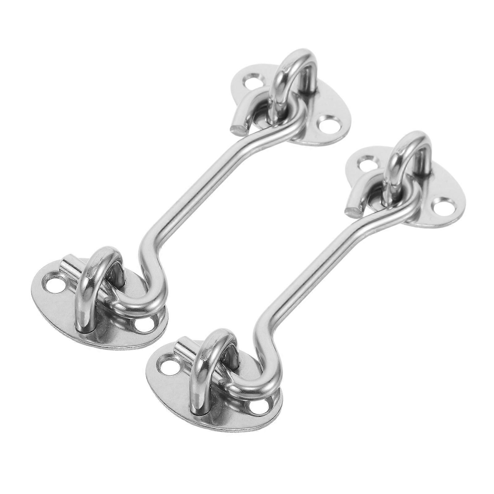 Windproof Hook Stainless Steel Gate Latch for Window Fixation 2Sets