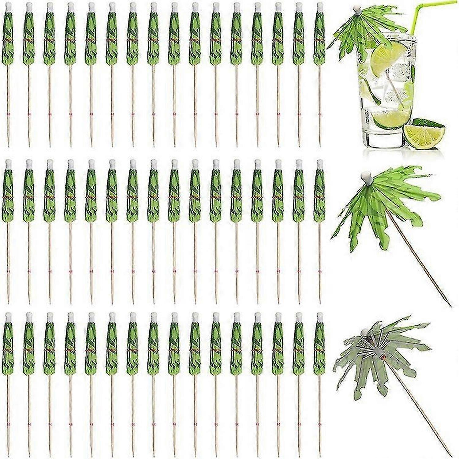 50Pcs Umbrellas for Drinks, Coconut Palm Tree Umbrella Toothpicks