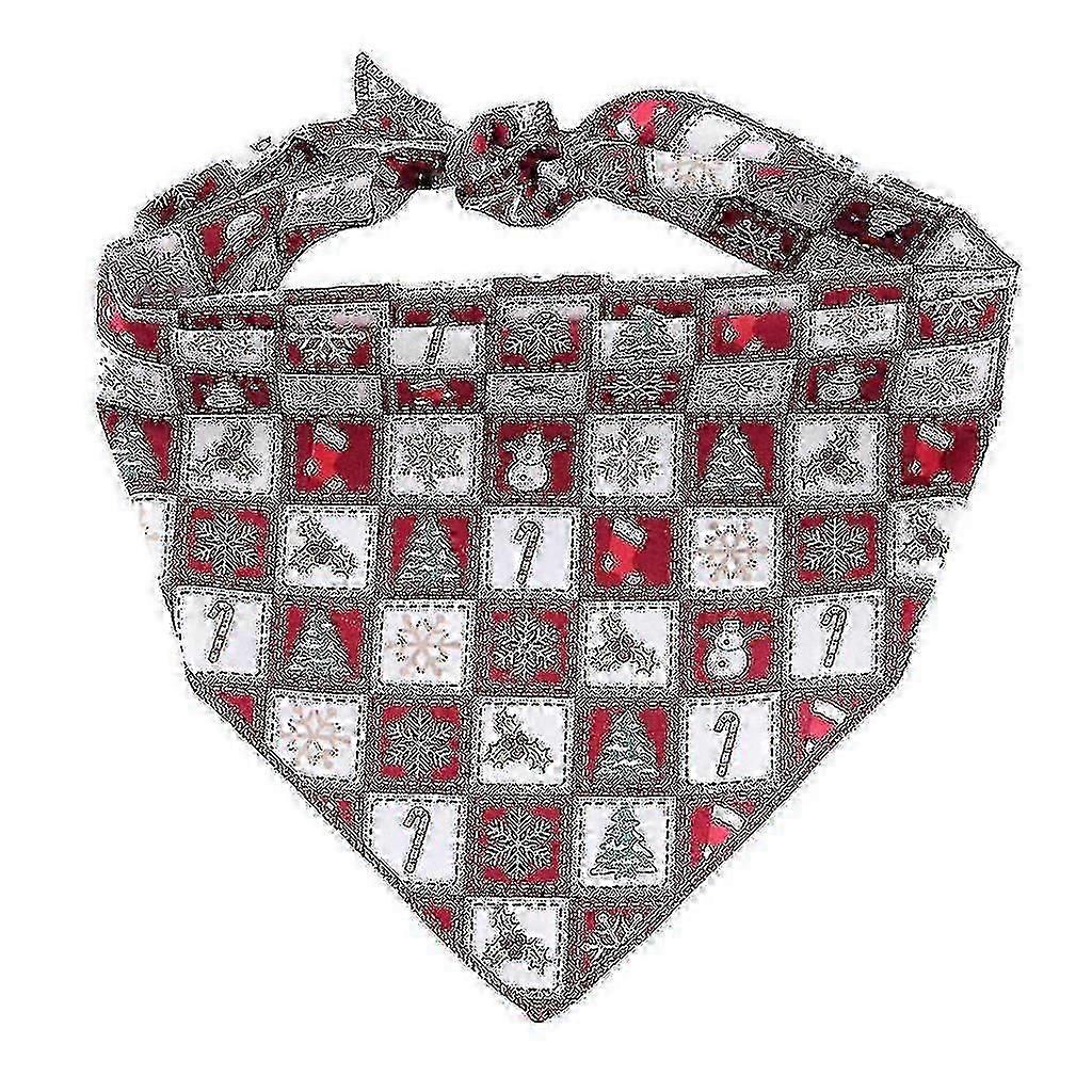 Pet Print Scarf Plaid Colorful Bib Christmas Small Checkered Scarf