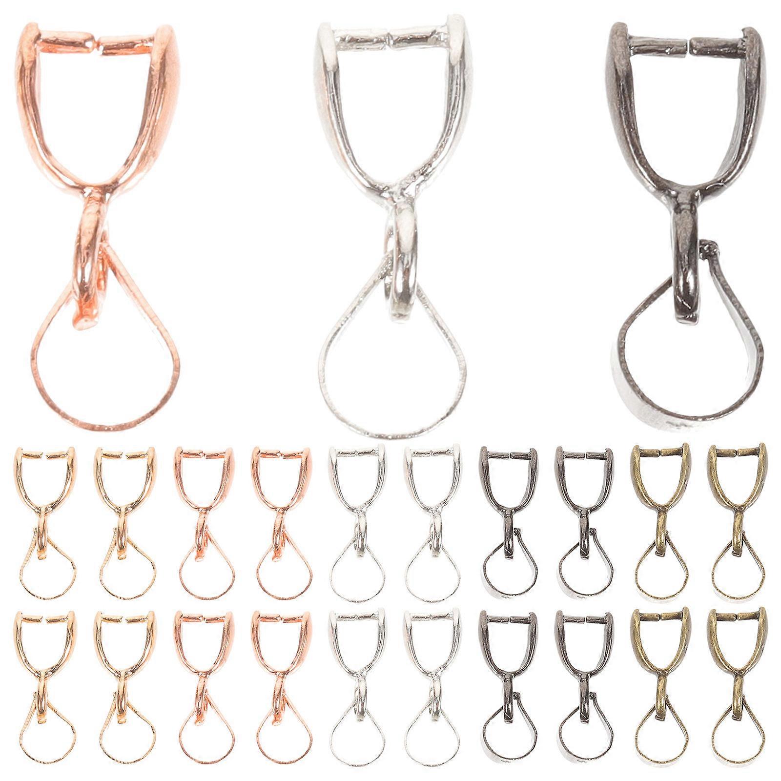 Jewelry Components 50Pcs Pendants Clasp Convenient DIY Connector Oval Shape Assorted Color Smooth Surface