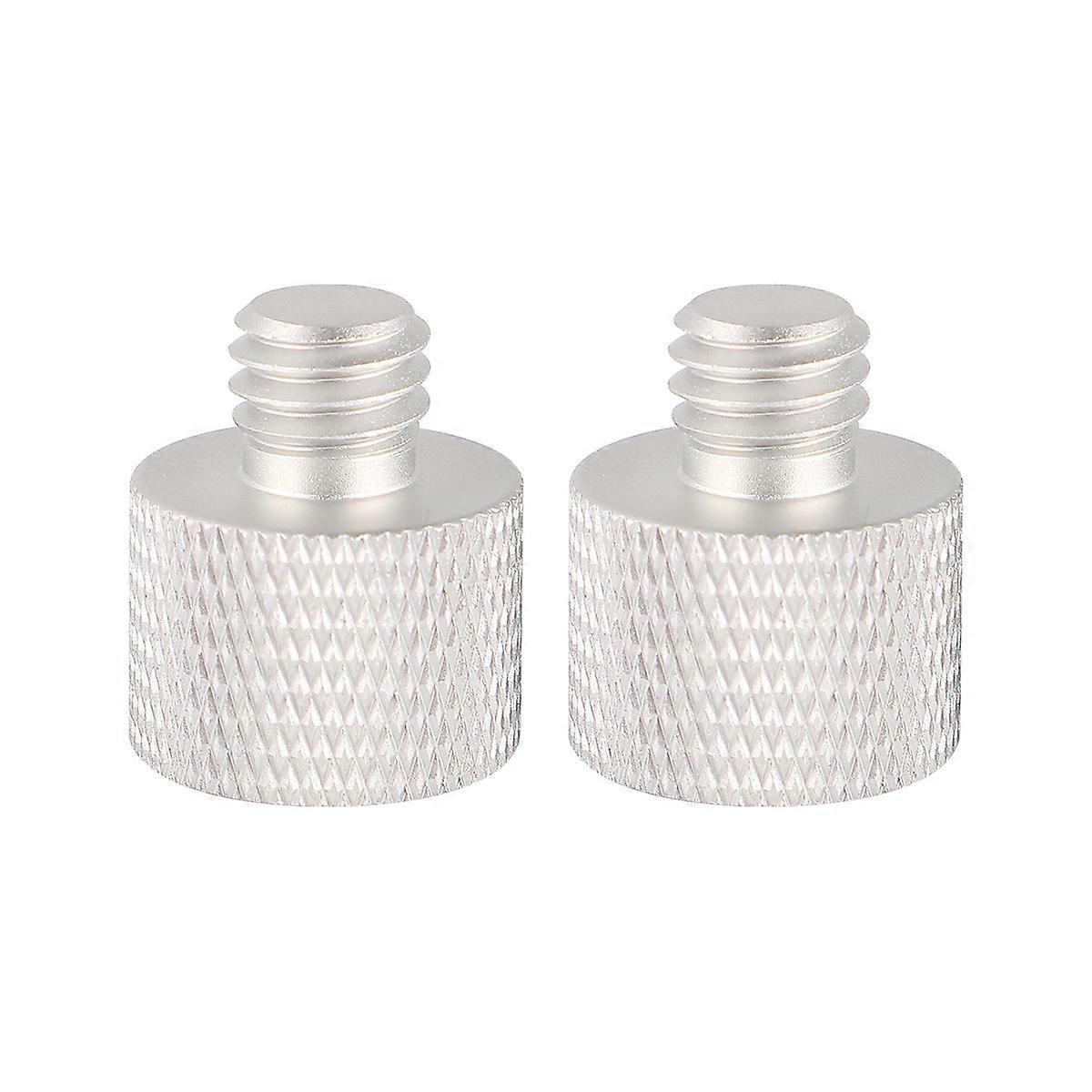 Microphone Stand Adapter Thread Adapter for Micphone 2Sets Aluminum Silver