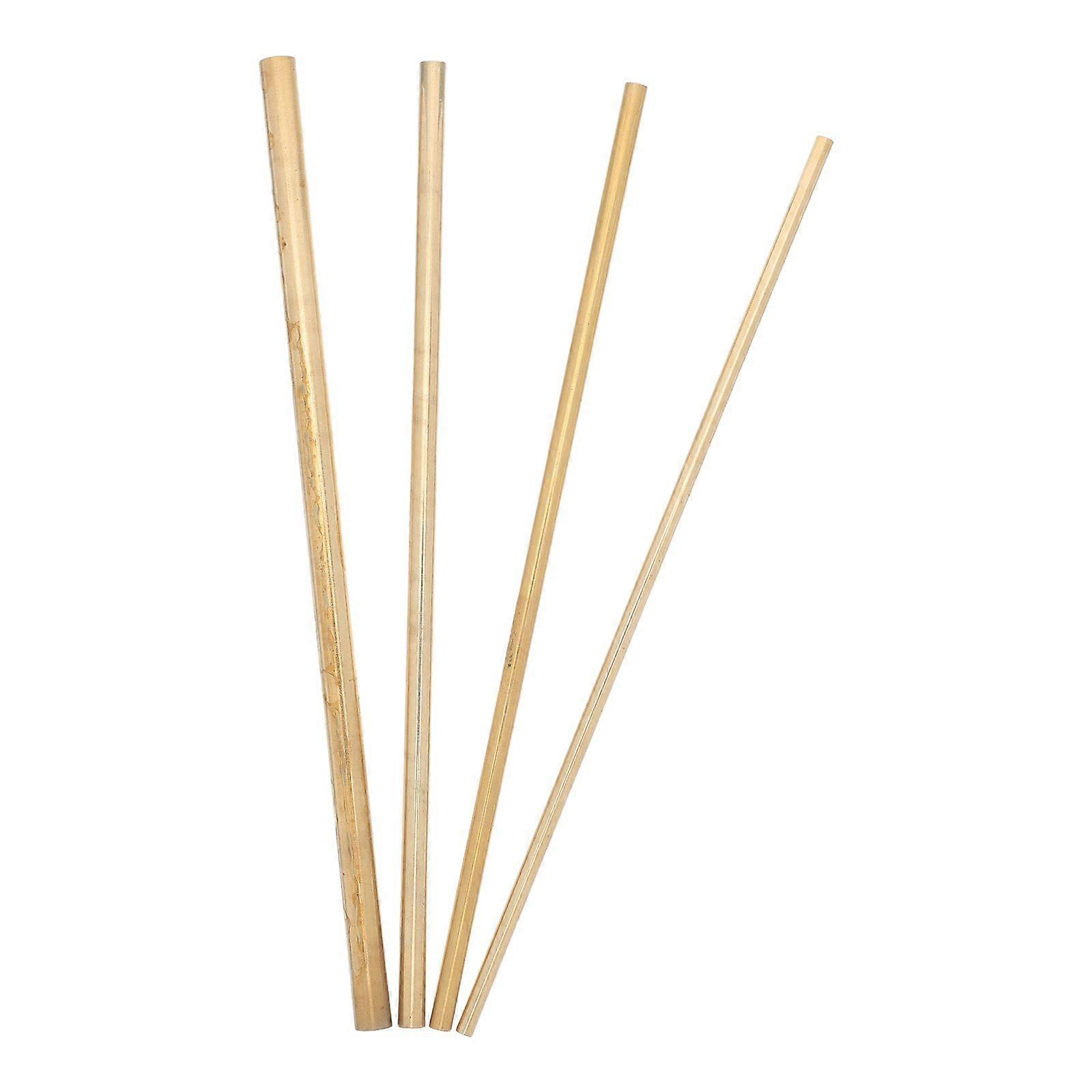 4pcs 7.8 Inch Brass Rods: Brass Solid Round Rod - Features 0.16"/0.2"/0.24"/0.31" Diameter - Lathe Bar Stock Replacement Handle For Lathe Tools