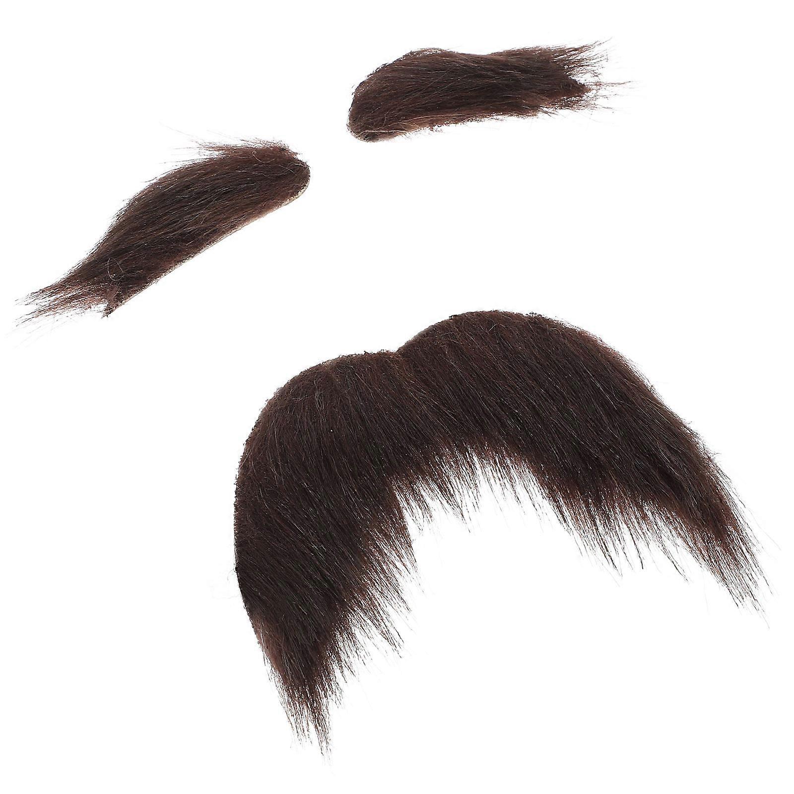 Self-Adhesive Fake Mustache and Eyebrows Set for Man Costume Prop 1Set