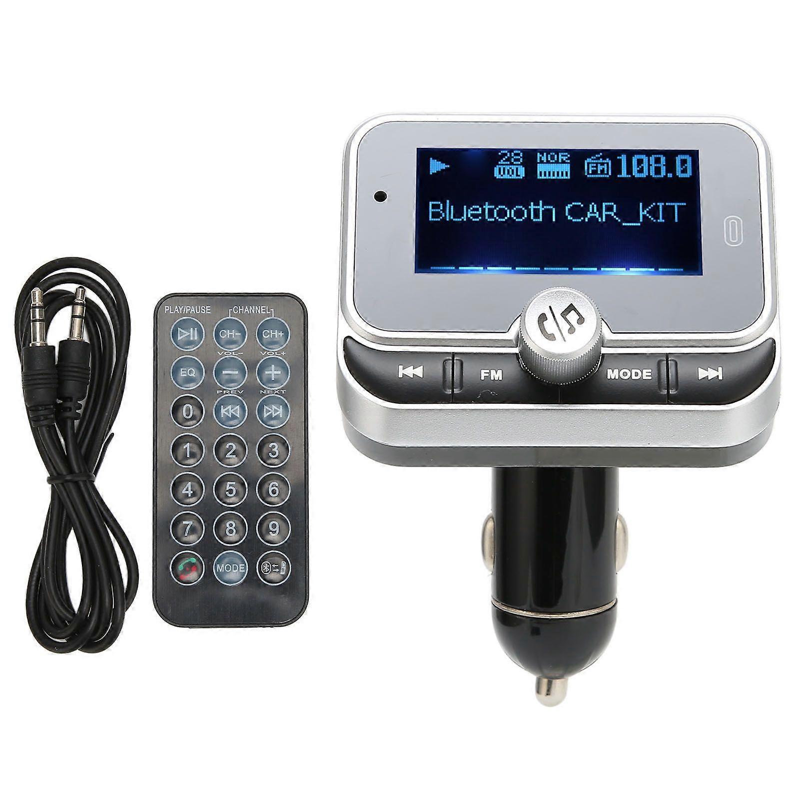 Bluetooth FM Transmitter Dual USB 76MHz to 108MHz Bluetooth Radio Adapter Car Charger with 1.8 Inch Screen